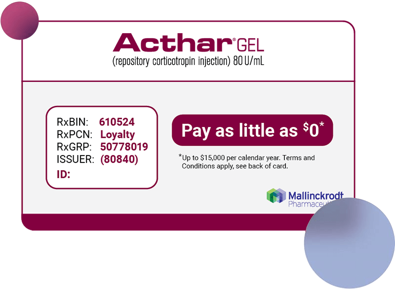 Acthar Gel commercial co-pay program