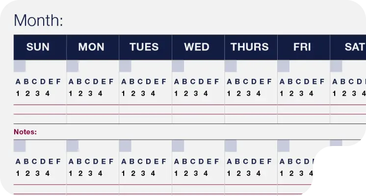 Acthar Gel: Additional Calendar Pages for Treatment Journal